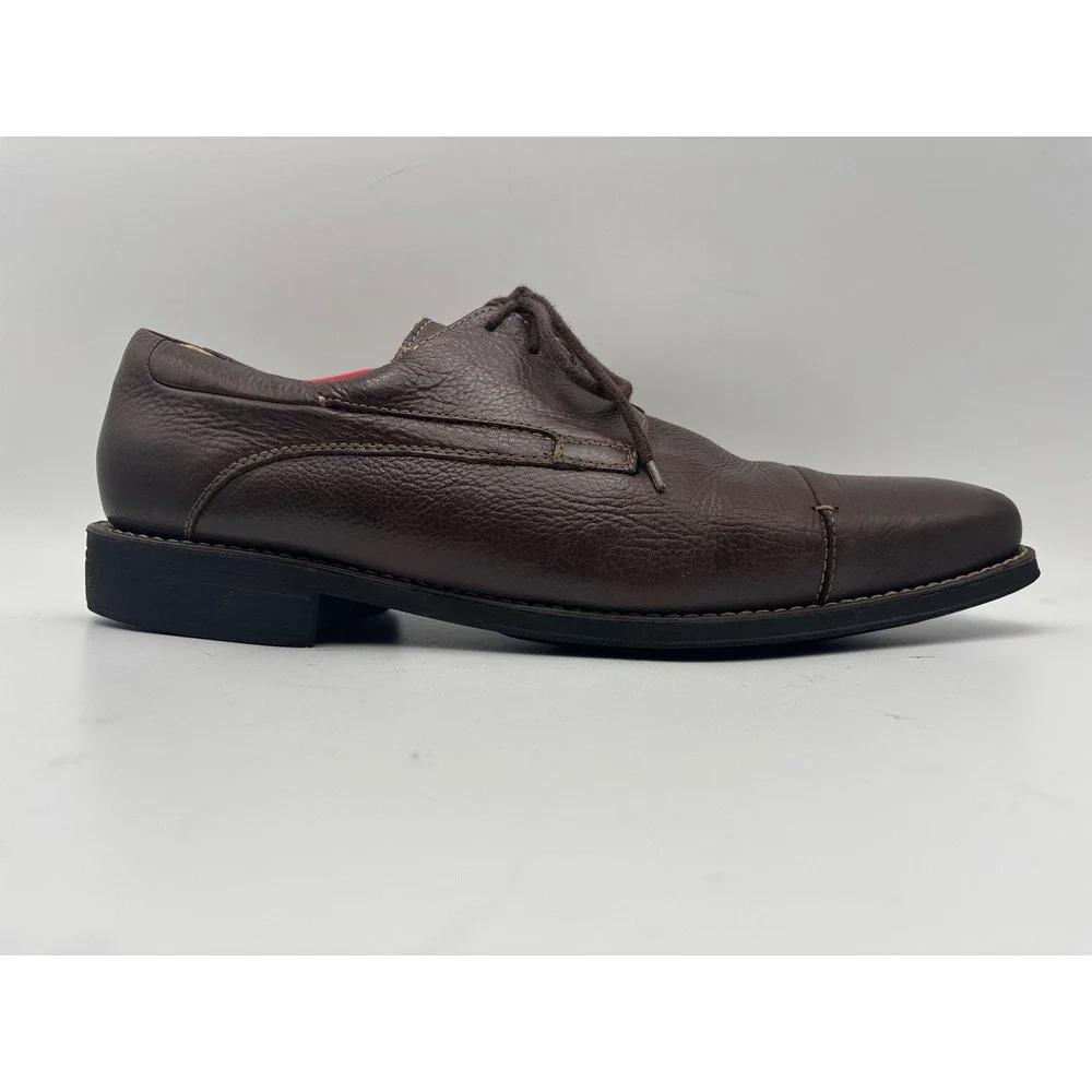 Sandro Moscoloni Men's Brown Leather Cap-Toe Derby Shoes Size 14 Made in Brazil